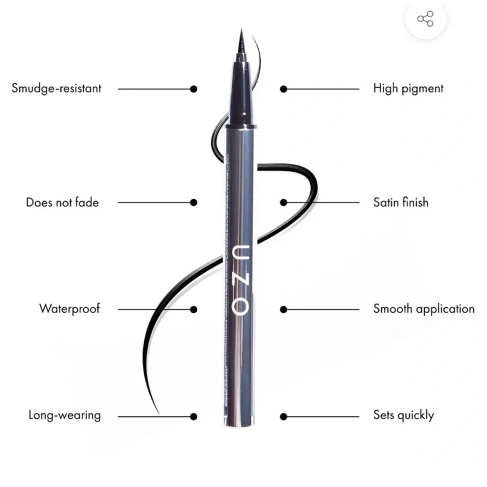 UZO Liquid Eyeliner Black Waterproof Felt Tip Longwear VOTED BEST BY OPRAH!